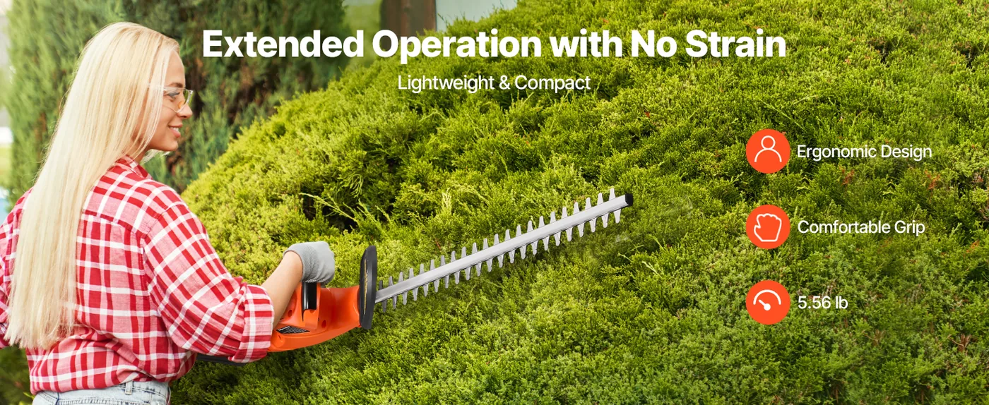 VEVOR Electric Hedge Trimmer Low Branch 18 inch Dual Security Design