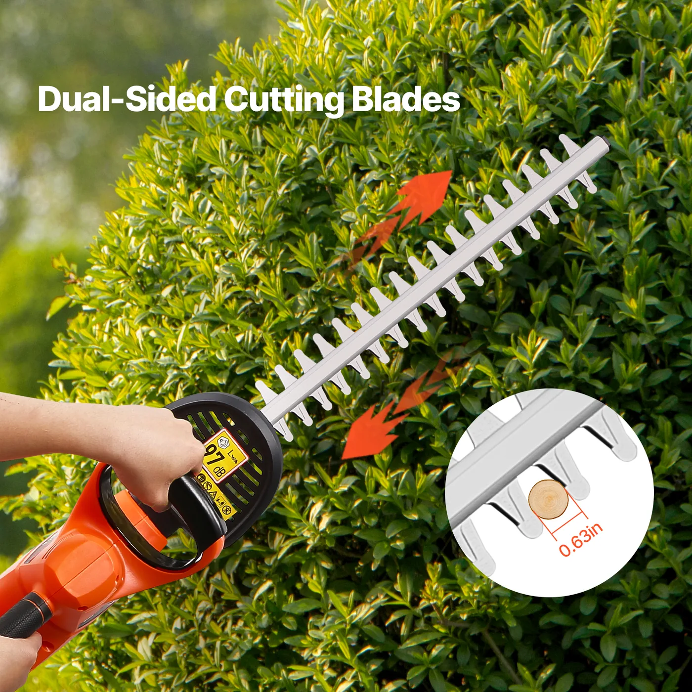 VEVOR Electric Hedge Trimmer Low Branch 18 inch Lightweight and Compact