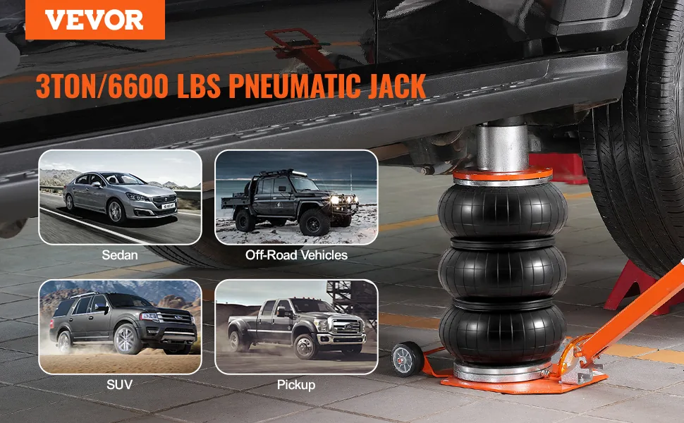 VEVOR Air Jack Adjustable Long Handle Orange overview