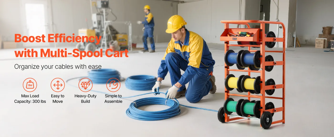 VEVOR Wire Spool Rack Vertical Cart overview