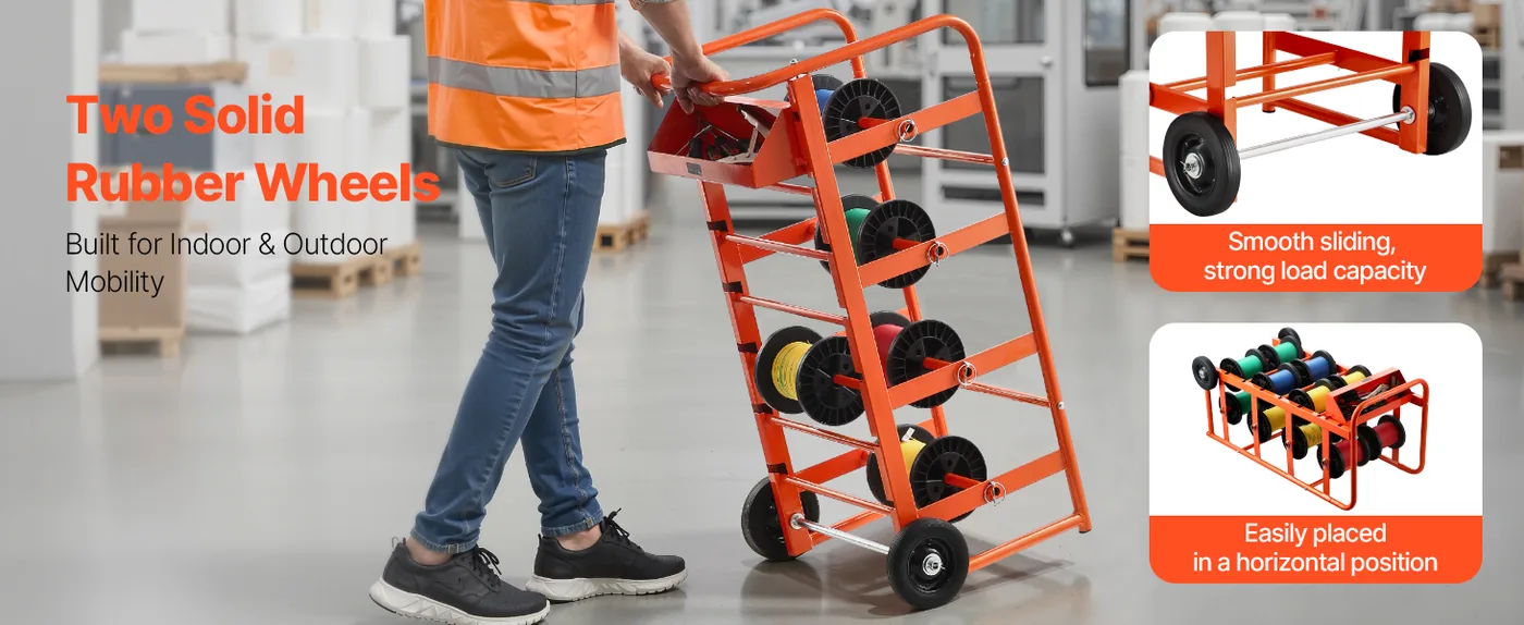 VEVOR Wire Spool Rack Vertical Cart feature 1
