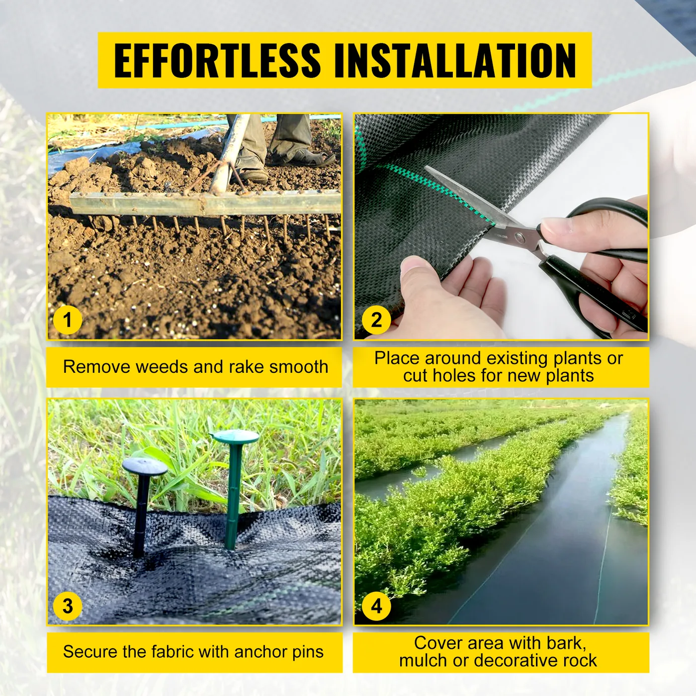 VEVOR weed control fabric installation under gravel