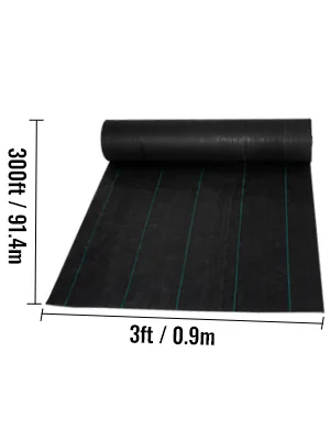 VEVOR 5.8 oz Weed Barrier 3 x 300 ft Landscape Fabric water permeable detail 4