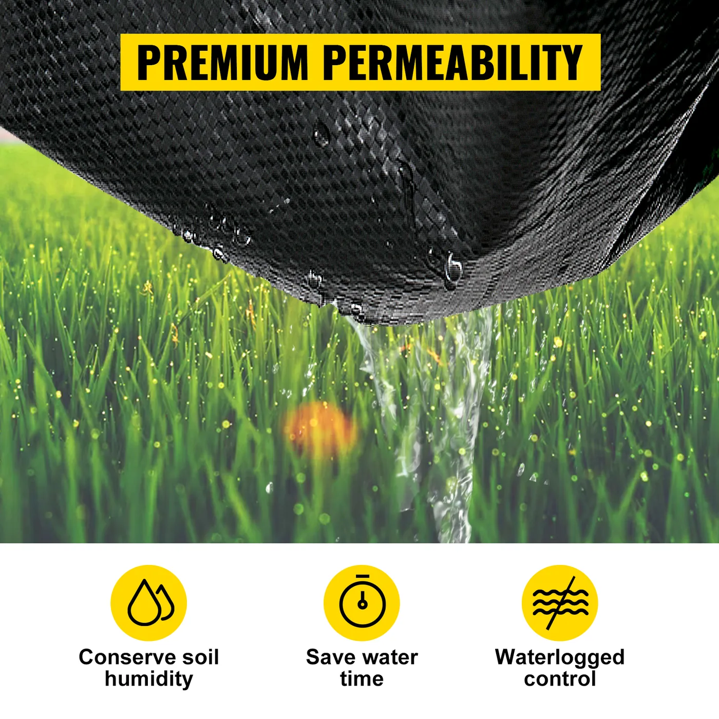 VEVOR 5.8 oz Weed Barrier 4 x 100 ft Landscape Fabric heavy duty fabric detail 4