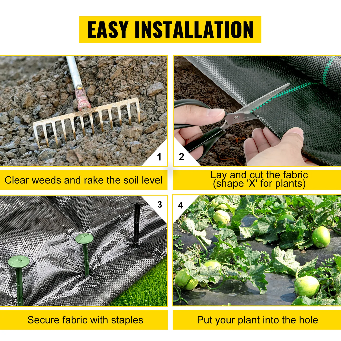 VEVOR 5.8 oz Weed Barrier 4 x 100 ft Landscape Fabric water permeable detail 2