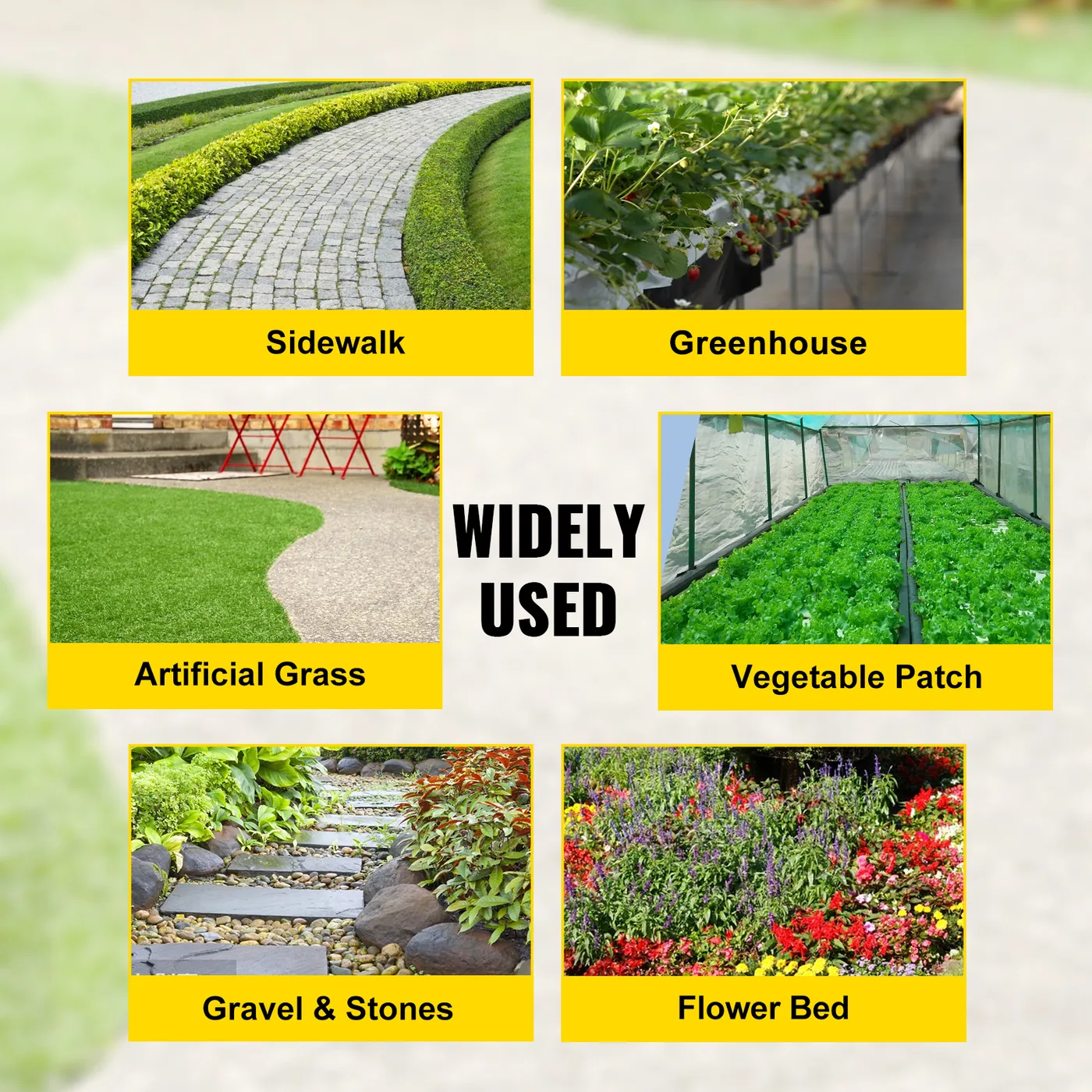 VEVOR 5.8 oz Weed Barrier 4 x 100 ft Landscape Fabric water permeable detail 3