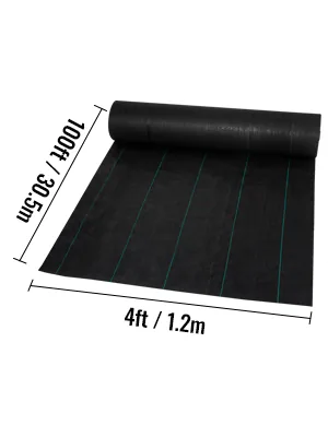 VEVOR 5.8 oz Weed Barrier 4 x 100 ft Landscape Fabric water permeable detail 4