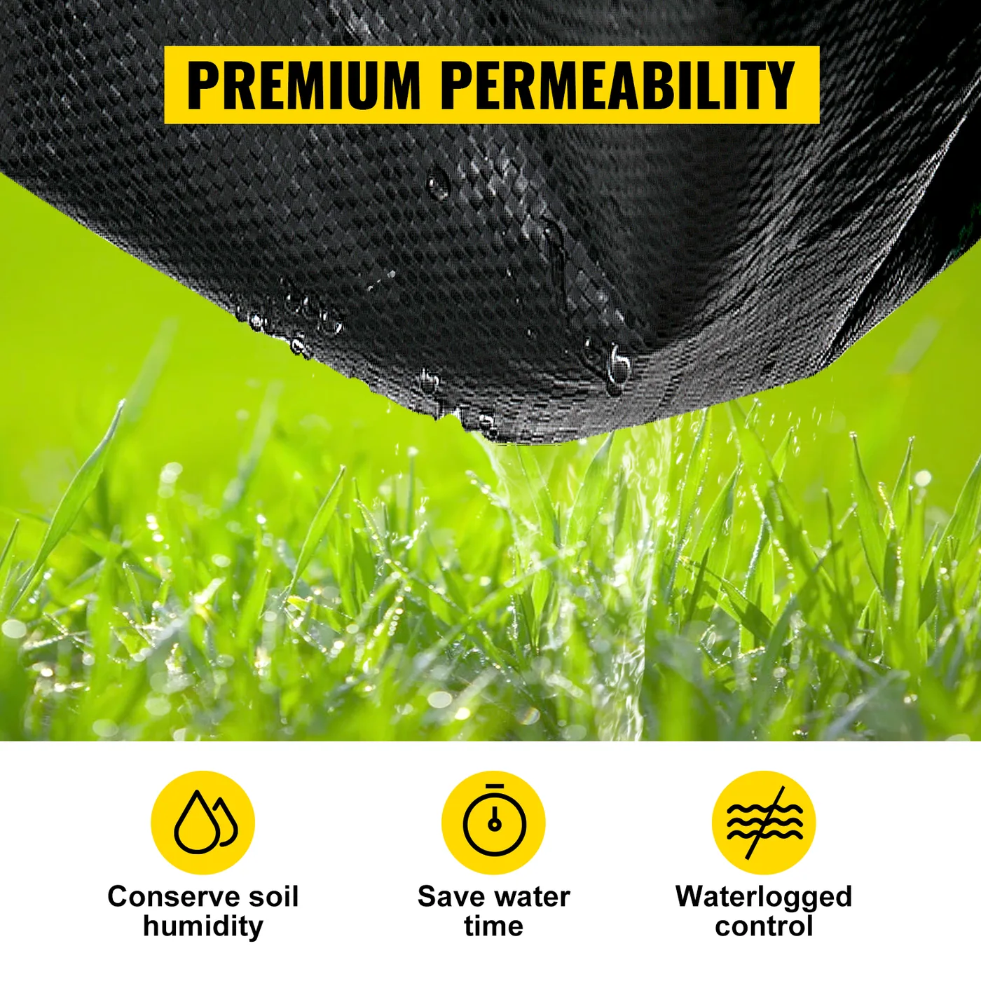VEVOR 5.8 oz Weed Barrier 4 x 300 ft Landscape Fabric heavy duty fabric detail 4