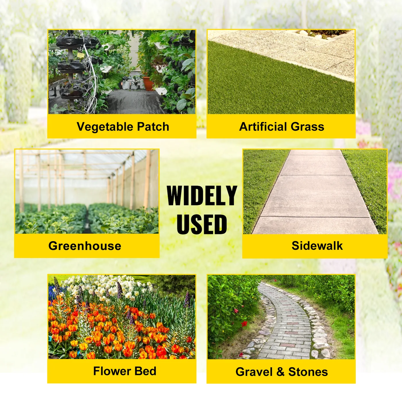 VEVOR 5.8 oz Weed Barrier 4 x 300 ft Landscape Fabric water permeable detail 3