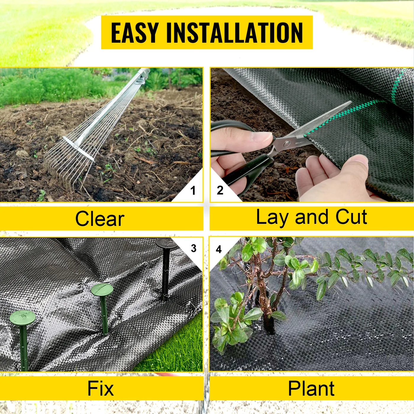 VEVOR weed control fabric installation under gravel