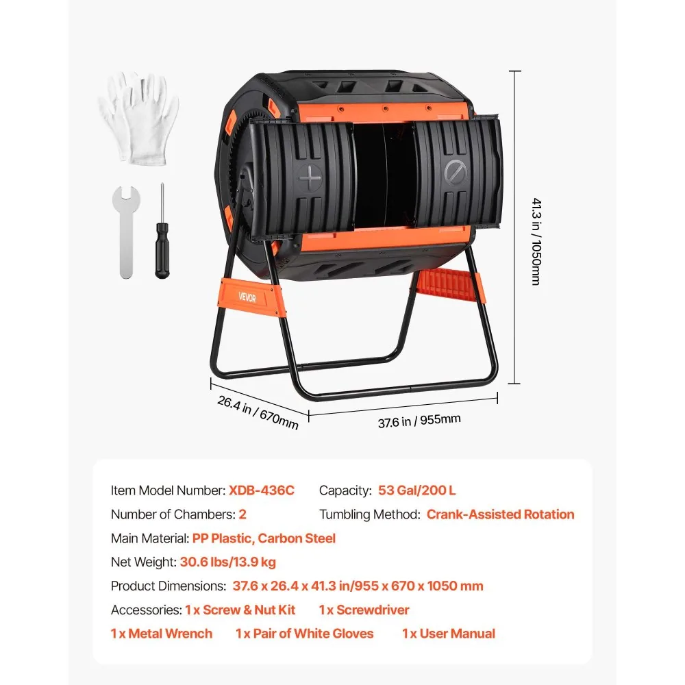 VEVOR Compost Tumbler 53gal product image 7