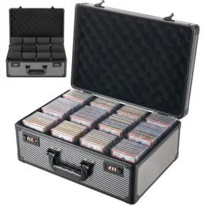 VEVOR 4 row graded card case with lock front view