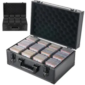 VEVOR 4 row graded card case with lock front view