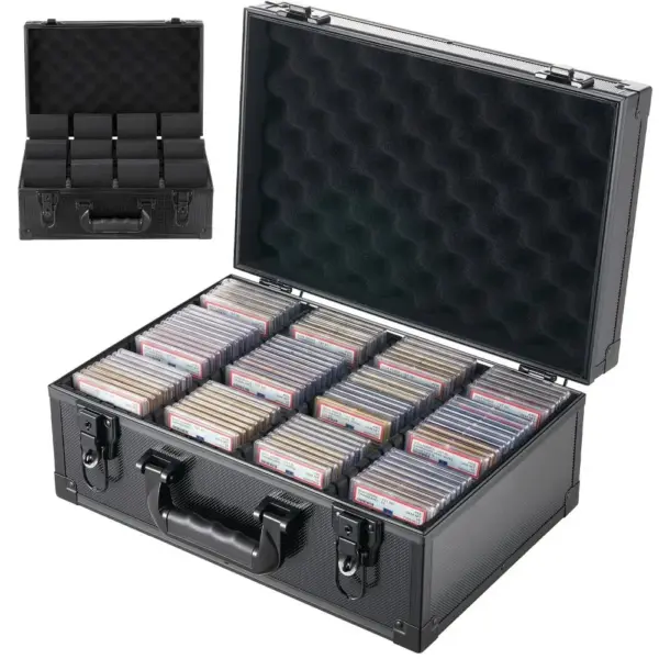 VEVOR 4 row graded card case with lock front view