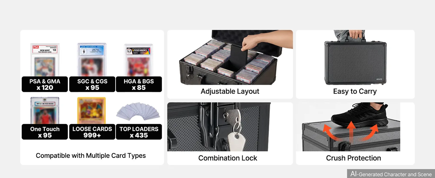 VEVOR graded card case storage overview