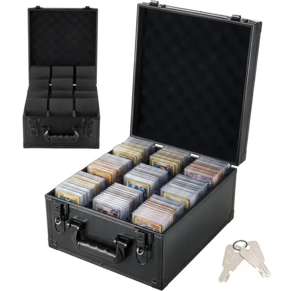 VEVOR 3 row graded card case with lock front view