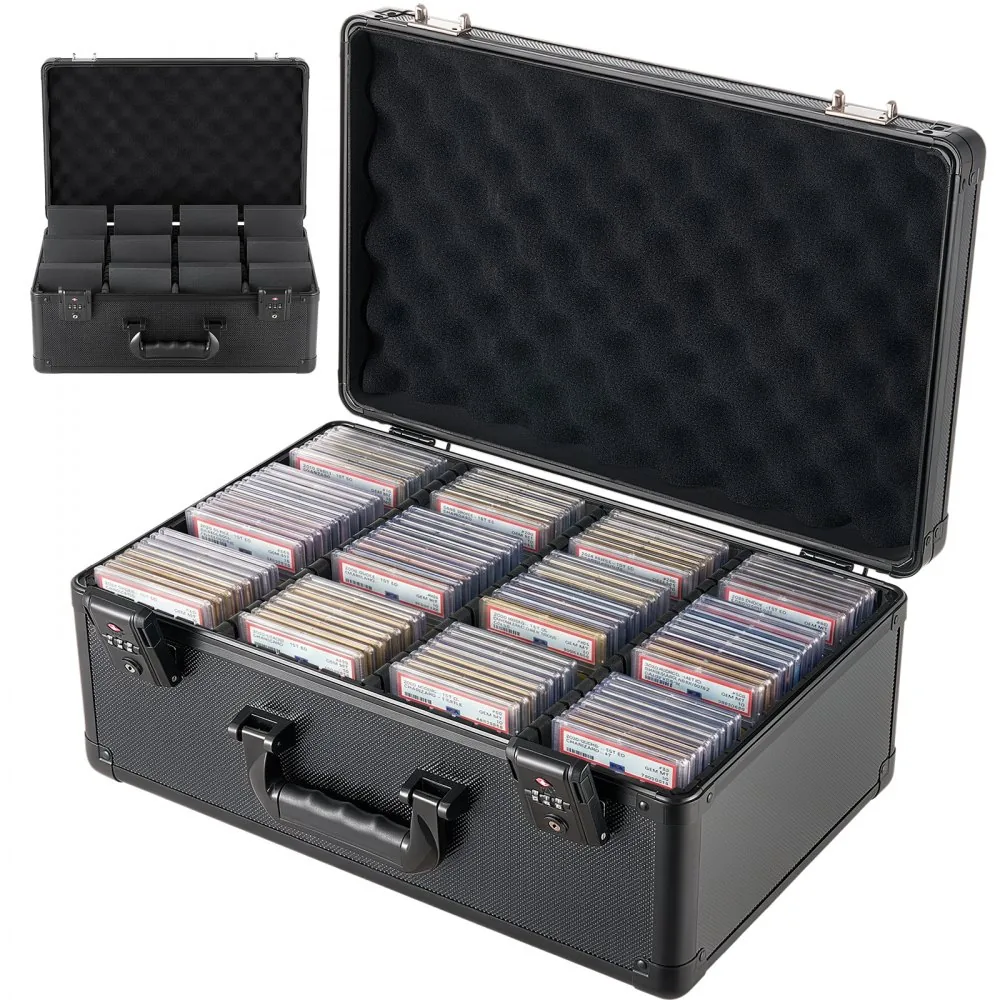 VEVOR 4 row 152 PSA graded card case TSA lock front view