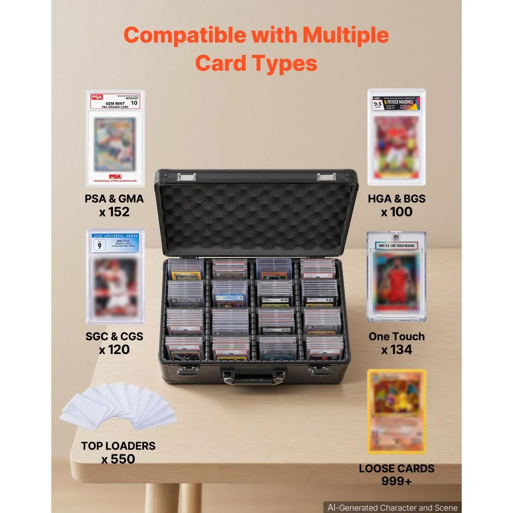 VEVOR card case 4 row layout with dividers