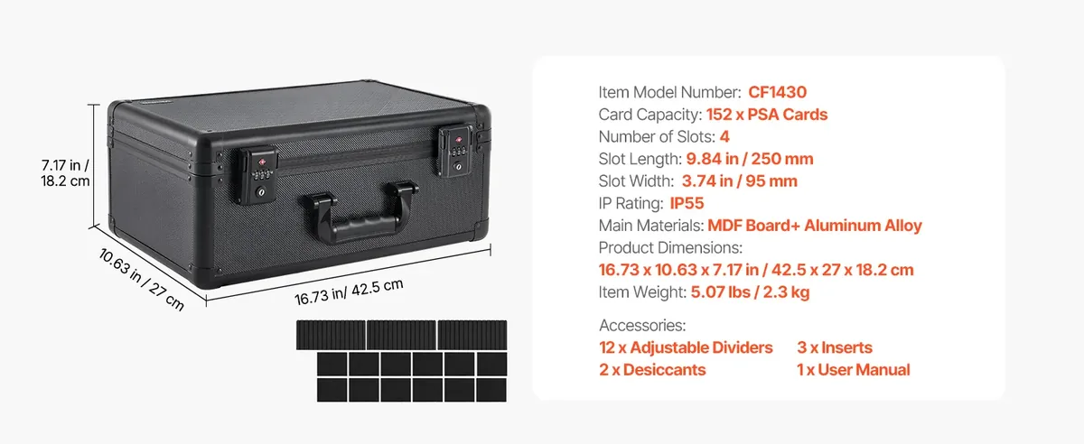 VEVOR graded card storage box product details