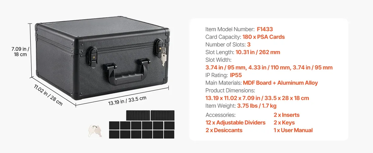 VEVOR graded card storage box product details