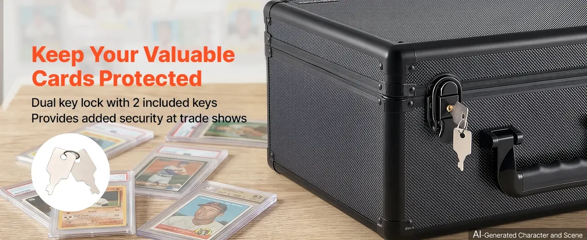 VEVOR 3 Row 180 PSA Graded Card Case with Key Enhanced Security