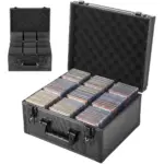 VEVOR 3 row graded card storage box with lock front view