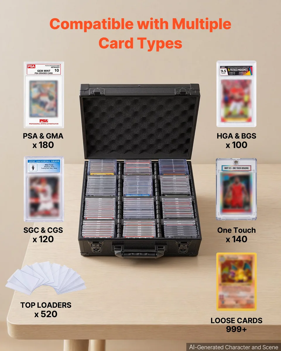 VEVOR card case 3 row layout with dividers