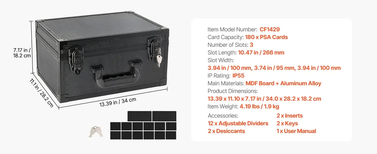 VEVOR graded card storage box product details