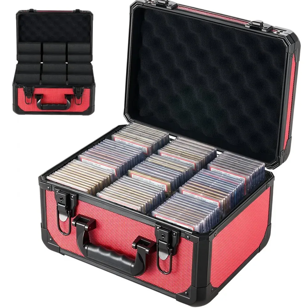 VEVOR 3 row graded card case with lock front view