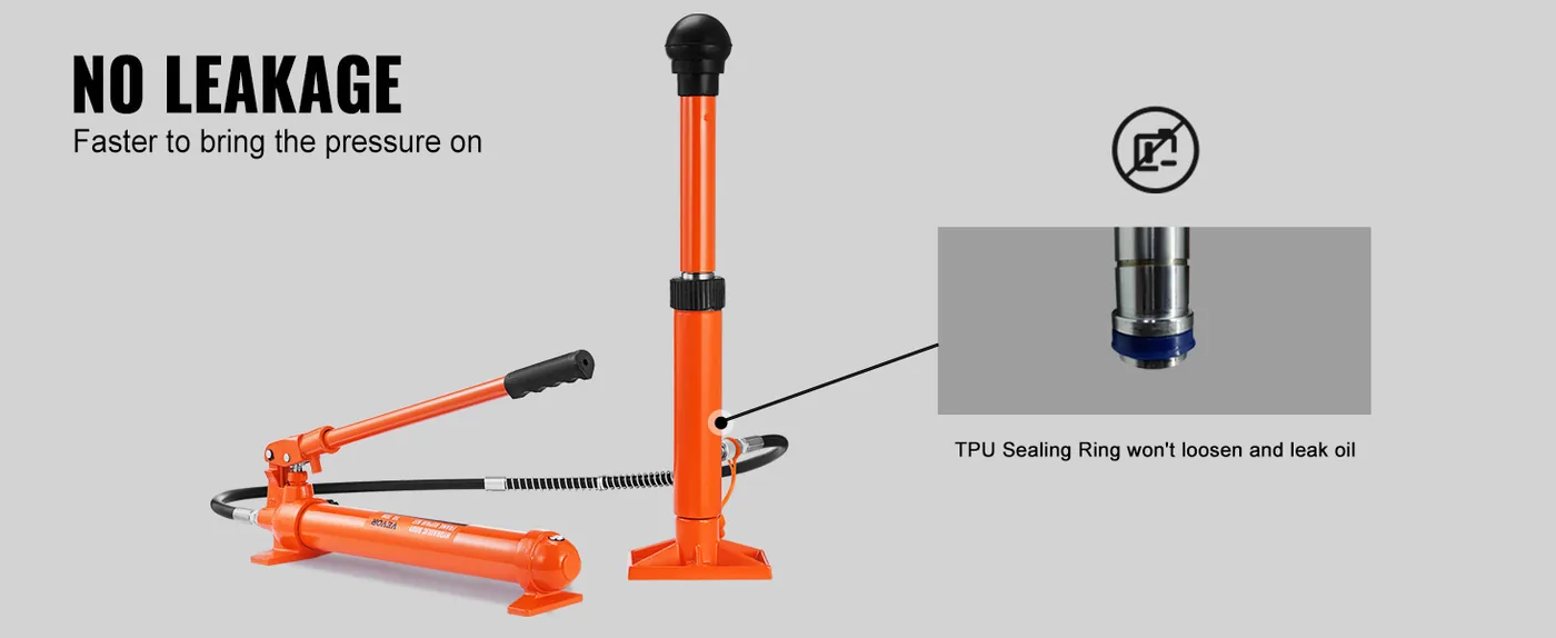 VEVOR 10 Ton Porta Power Kit Plastic Material+Wheels Rubber Sealing