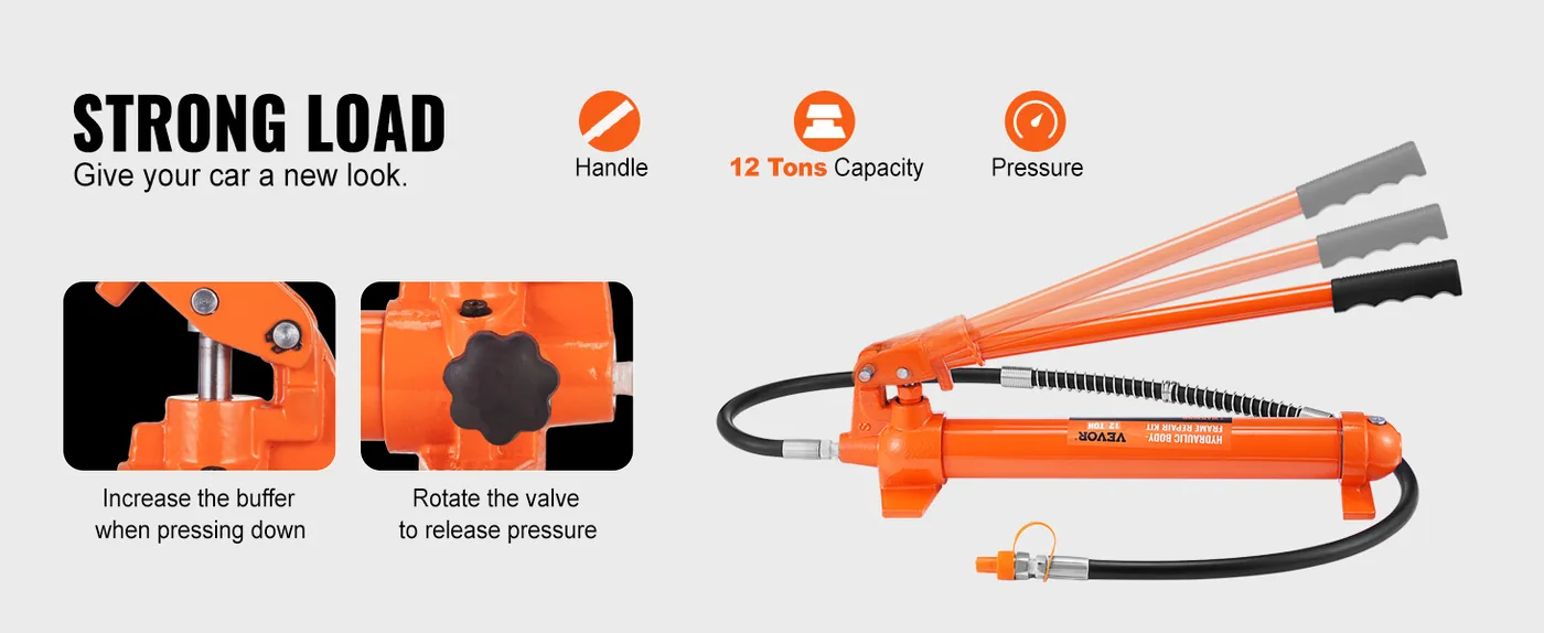 VEVOR 12 Ton Porta Power Kit Plastic Material+Wheels Super Load-Bearing