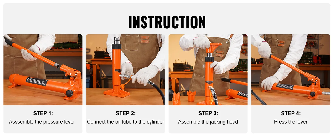 VEVOR 4 Ton Porta Power Kit Plastic Material How to Use