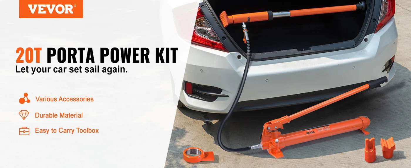 VEVOR 20 Ton Porta Power Kit Iron Material+Wheels overview
