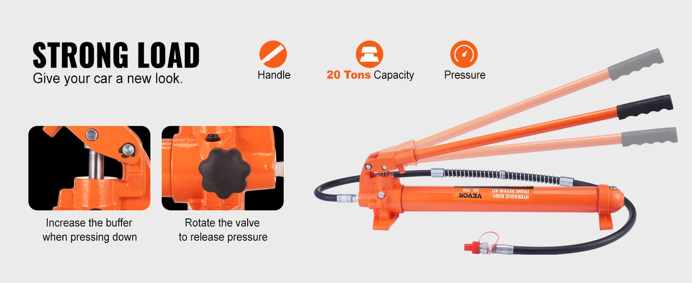 VEVOR 20 Ton Porta Power Kit Iron Material+Wheels Super Load-Bearing