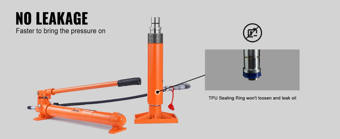 VEVOR 20 Ton Porta Power Kit Iron Material+Wheels Rubber Sealing