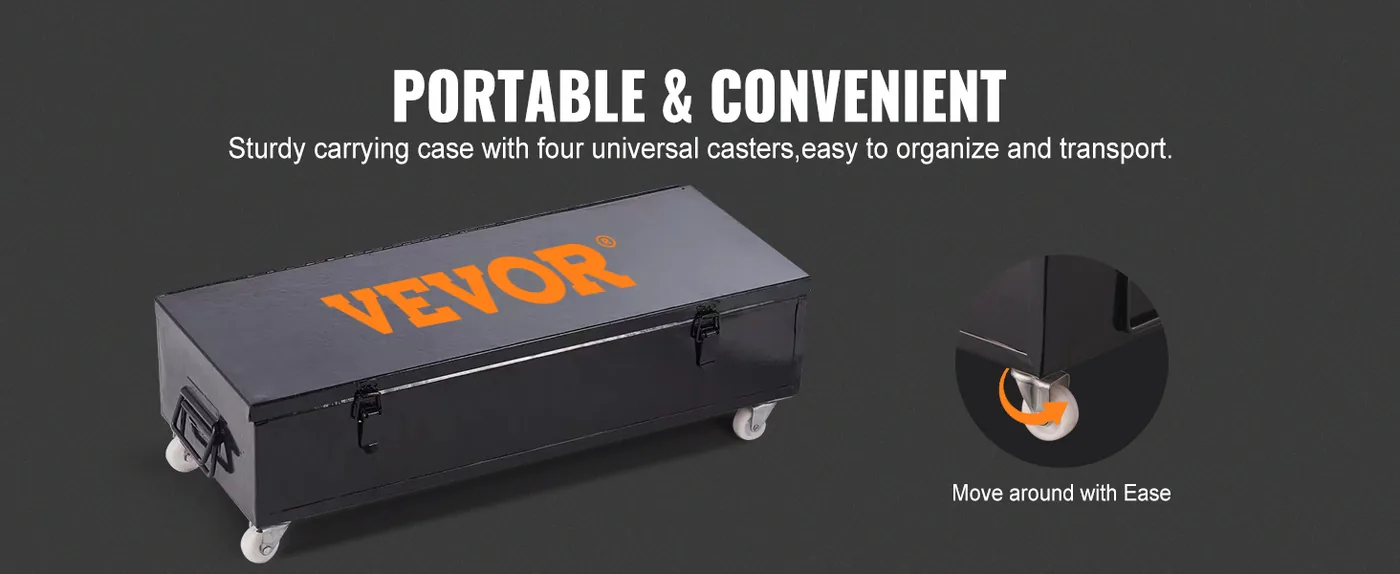 VEVOR 20 Ton Porta Power Kit Iron Material+Wheels Portable Tool Case