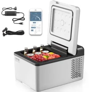 VEVOR 10 qt portable car refrigerator front view