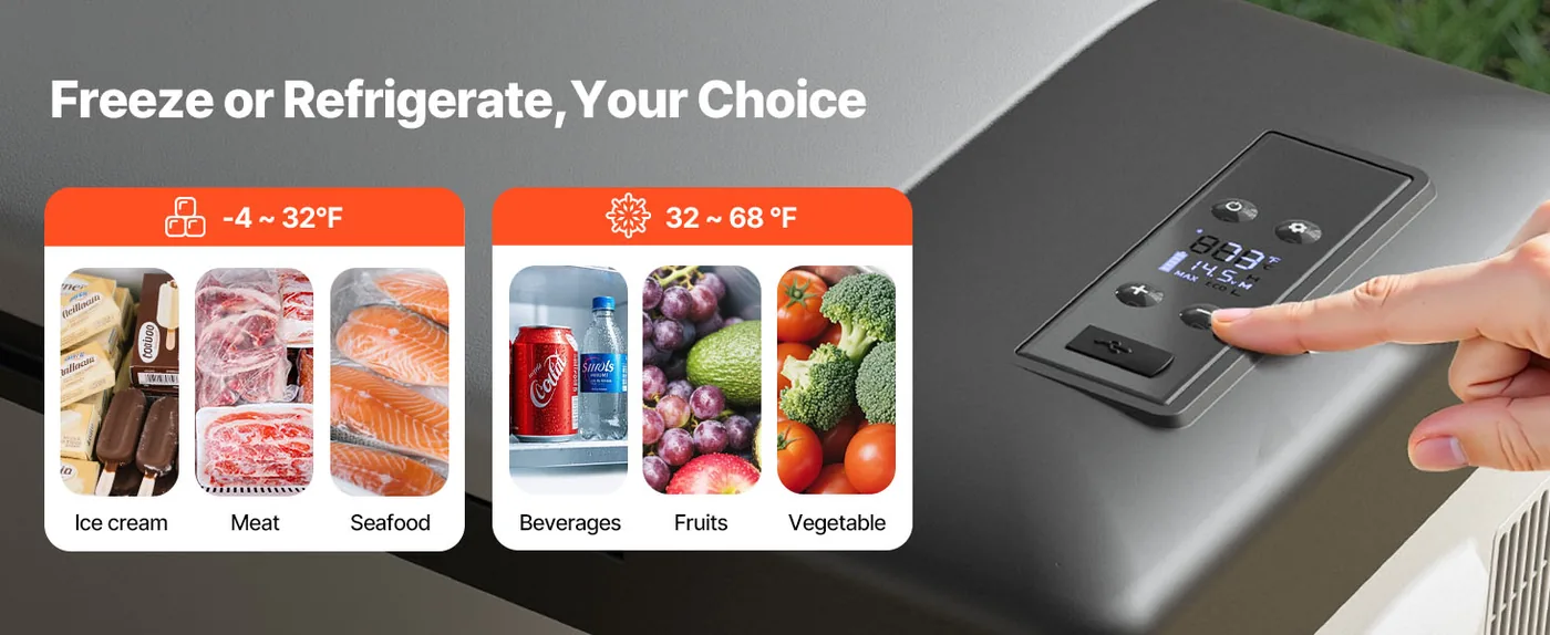 VEVOR 16 qt portable car refrigerator for travel
