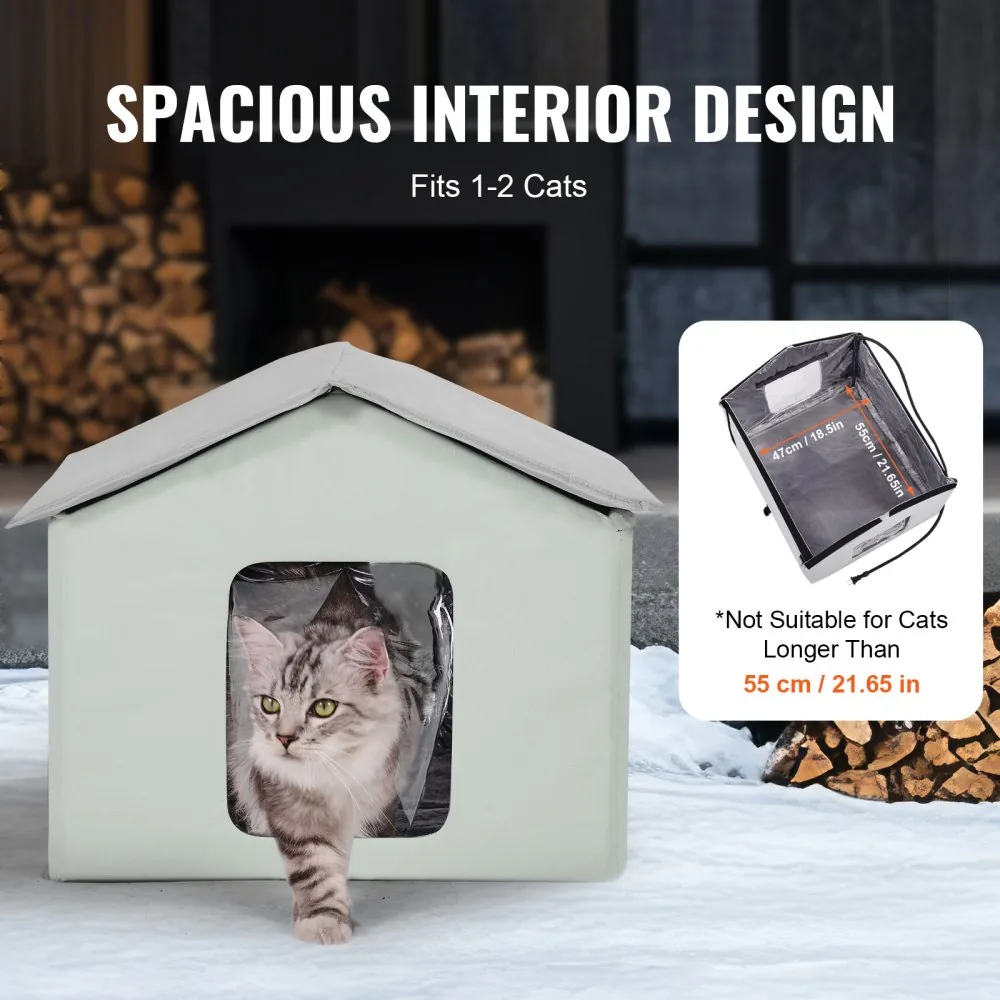 VEVOR medium heated cat house size dimensions