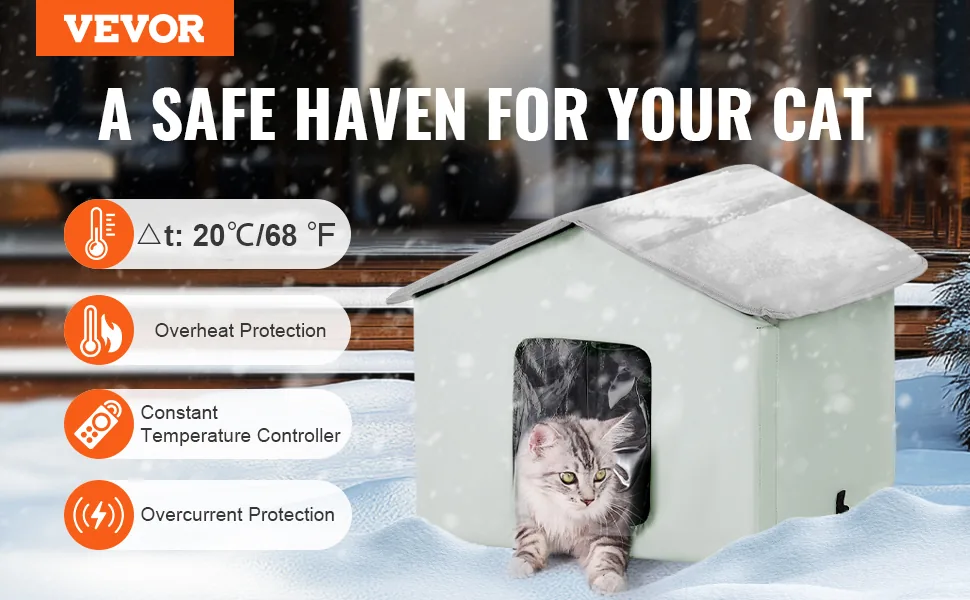 VEVOR heated cat house outdoor overview