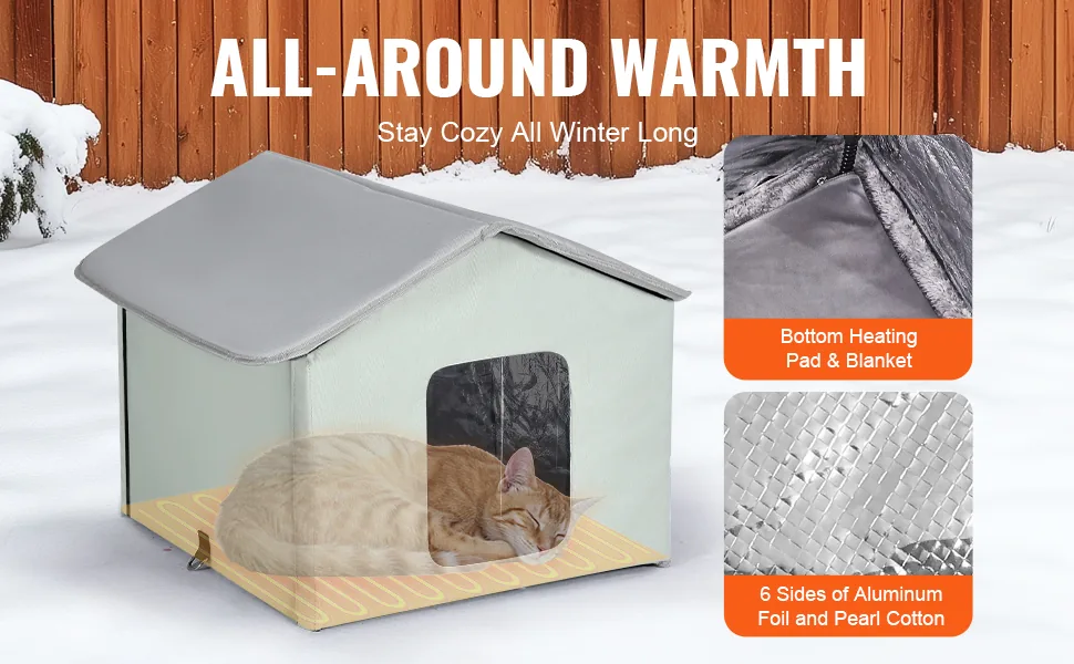 VEVOR heated cat house secure heating pad