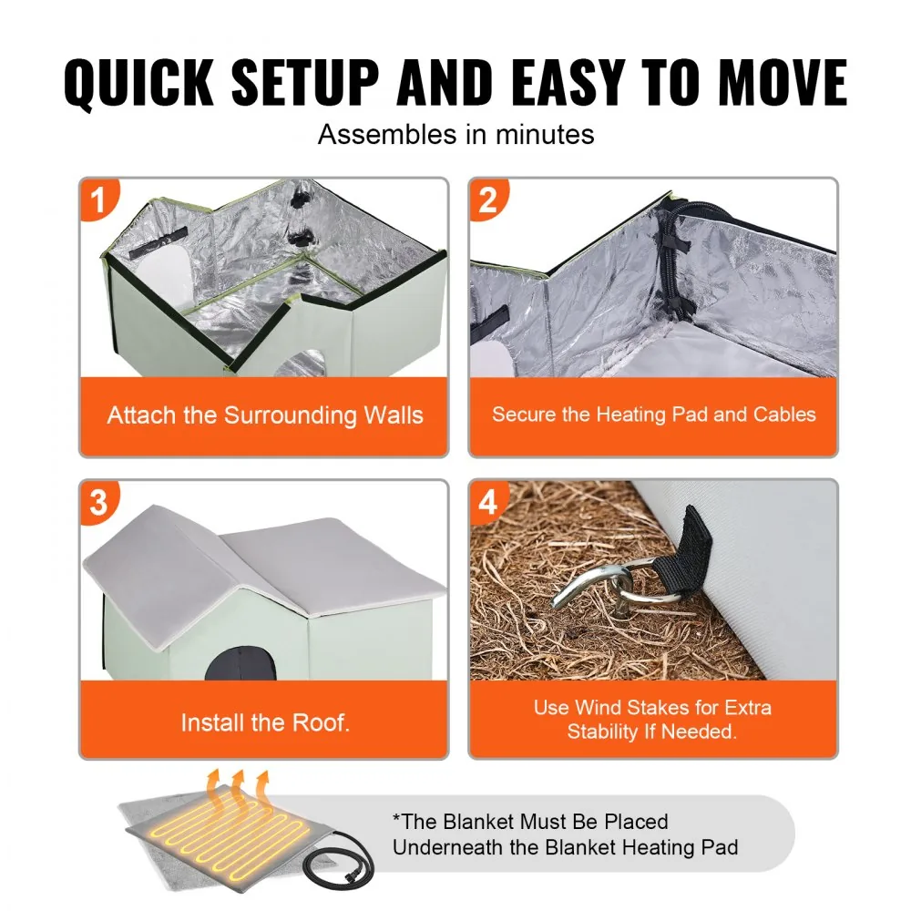 VEVOR heated cat house package contents