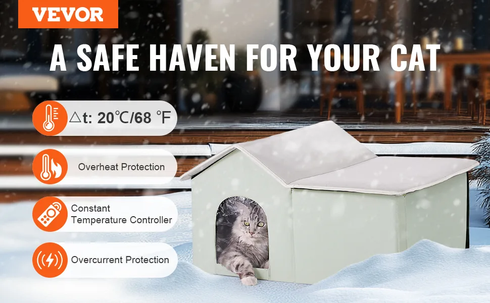 VEVOR heated cat house outdoor overview