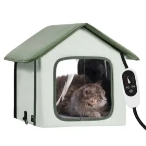 VEVOR green heated cat house front view