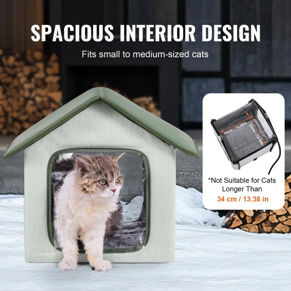 VEVOR small heated cat house size dimensions