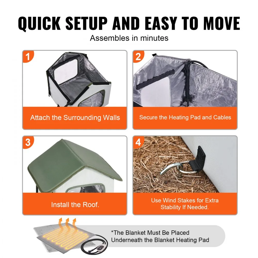 VEVOR heated cat house package contents