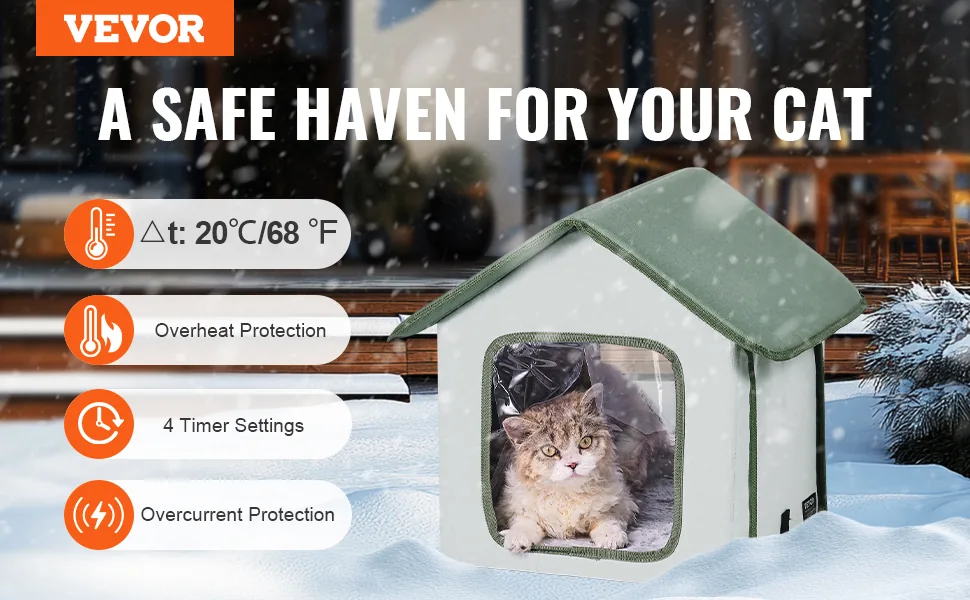 VEVOR heated cat house outdoor overview