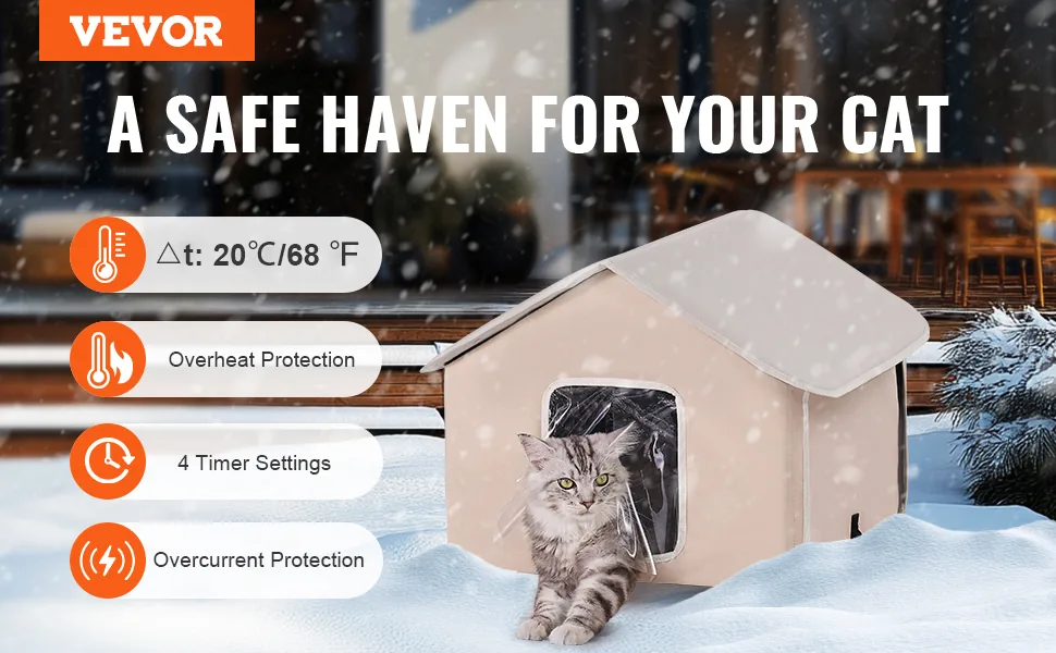 VEVOR heated cat house outdoor overview