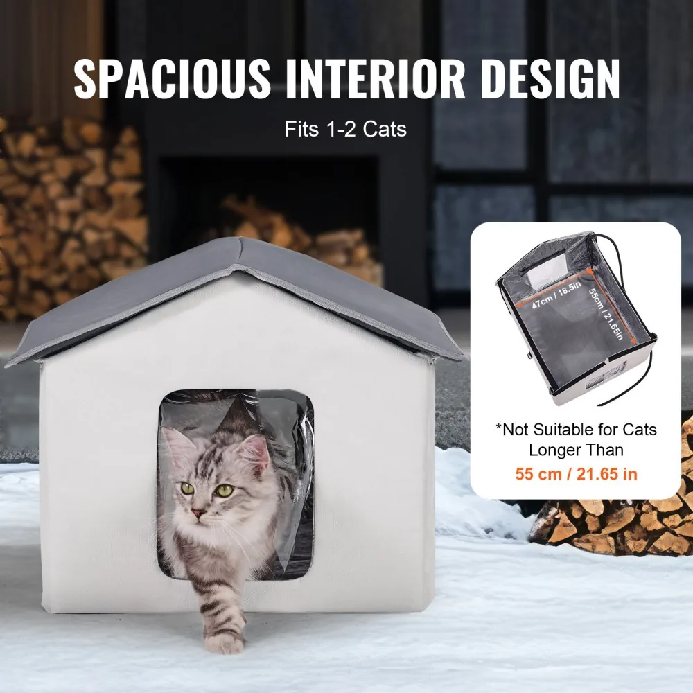 VEVOR medium heated cat house size dimensions