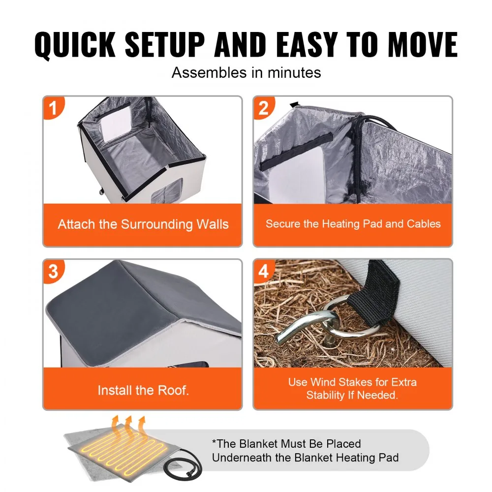 VEVOR heated cat house package contents